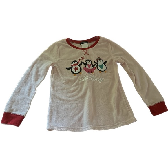 Cuddi Duds child’s Christmas three chilling penguins shirt. Size M 7/8 - Picture 2 of 8